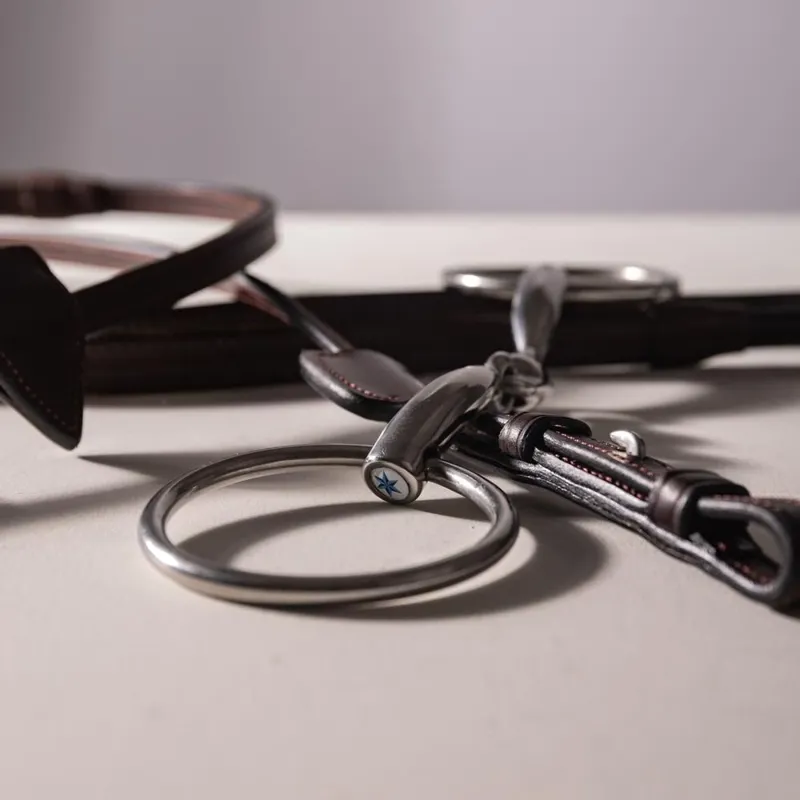 Velari Stainless Steel Double Jointed Loose Ring Snaffle Bit-5