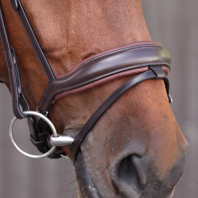 Velociti LUSSO Elite Dressage Flash Bridle - Havana-3