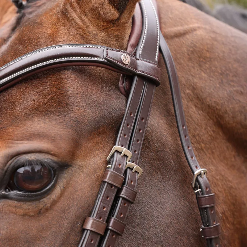 Velociti LUSSO Opus 180M Dressage Flash Bridle - Havana-4