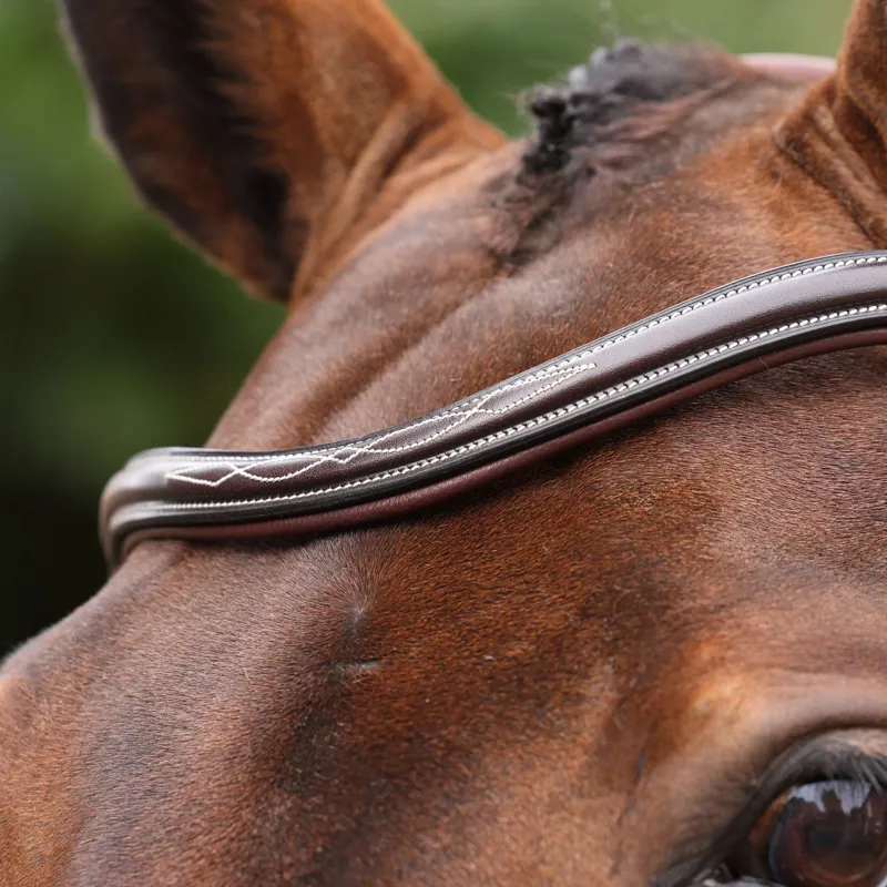 Velociti LUSSO Opus 180M Dressage Flash Bridle - Havana-7