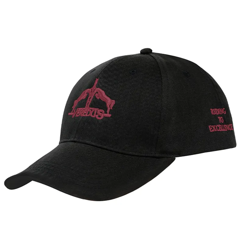 Veredus Logo Unisex Cotton Baseball Cap - Black/Bordeaux