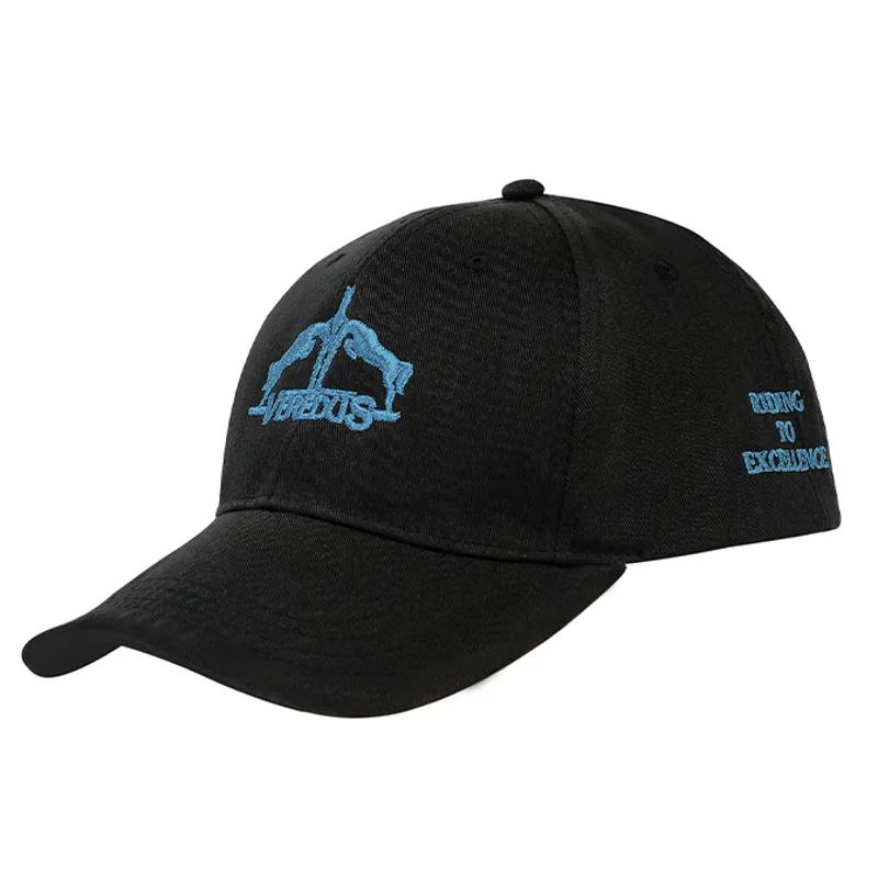 Veredus Logo Unisex Cotton Baseball Cap - Black/Light Blue