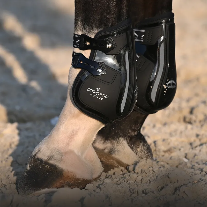 Veredus Pro Jump Active Elastic Rear Fetlock Boots - Black-3