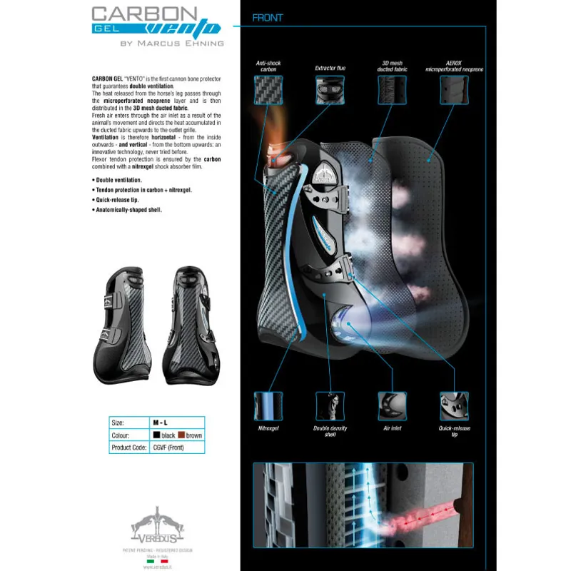 Veredus Carbon Gel Vento Front Tendon Boots - Brown-5