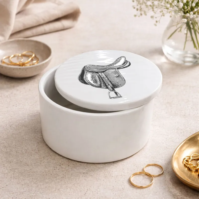 Vivid Squid Round Ceramic Pot - Saddle