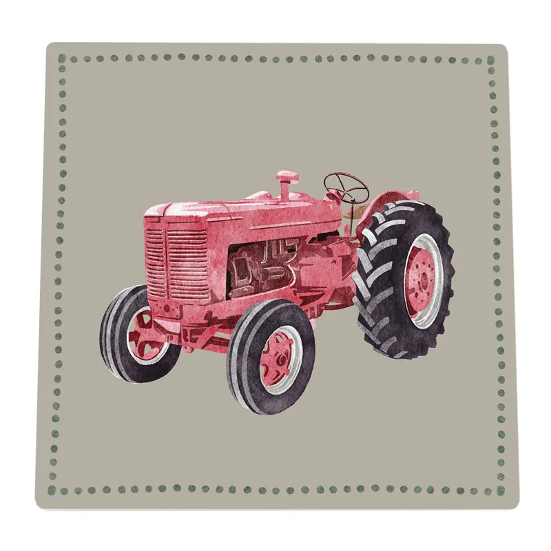 Vivid Squid Square Coasters - Tractor