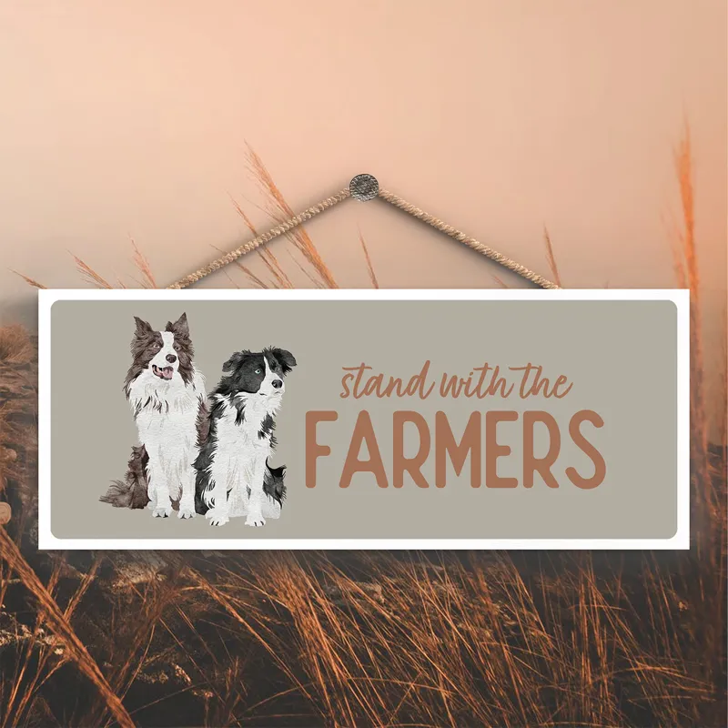 Vivid Squid Horizontal Rectangle Hanging Plaque - Stand With Farmers