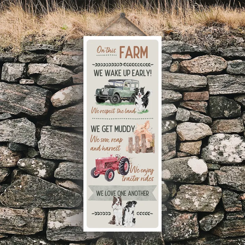 Vivid Squid Long Hanging Rectangle Plaque - On This Farm