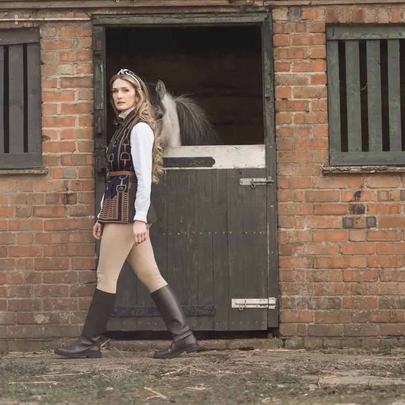 Waring Brooke Womens Snaffle Scarf - Navy/Tan-1