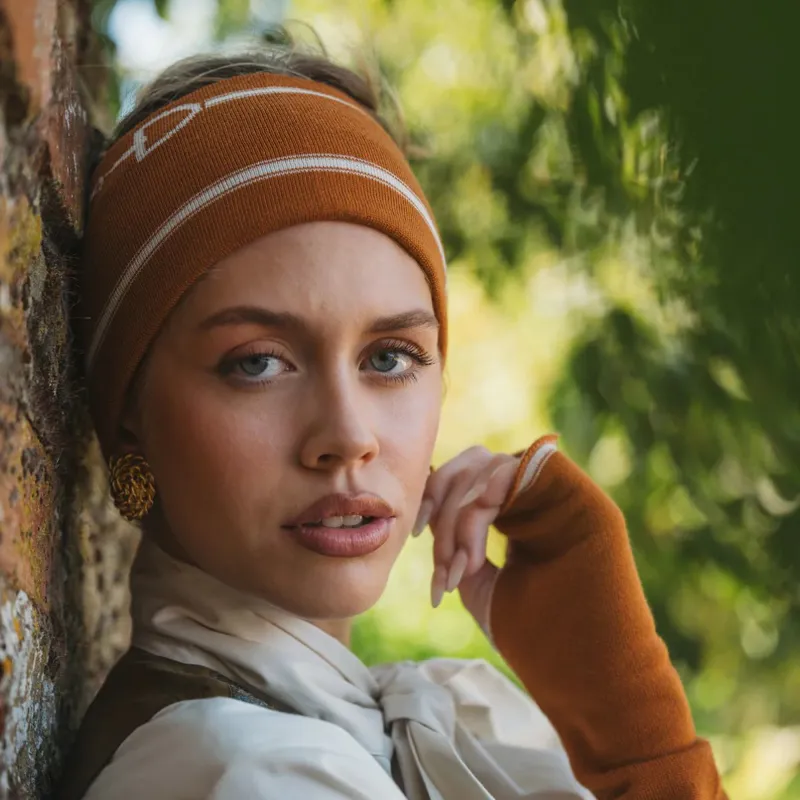 Waring Brooke Snaffle Headband/Snood - Tan/Taupe-2