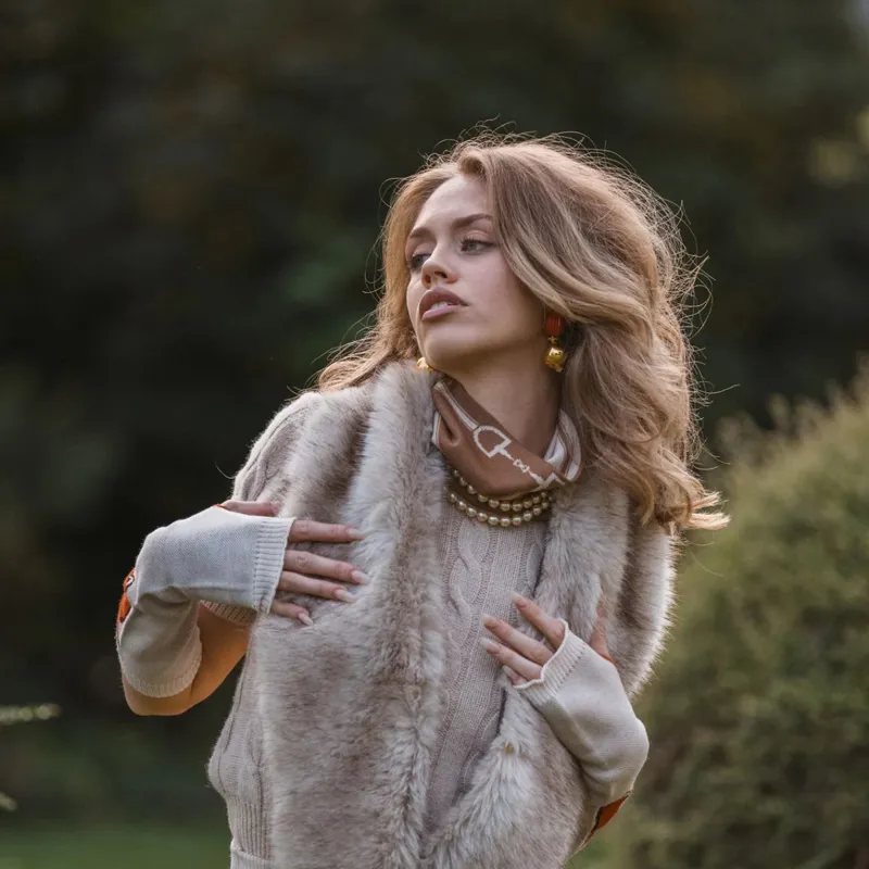 Waring Brooke Snaffle Headband/Snood - Tan/Taupe-3