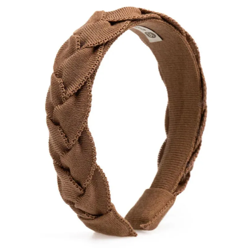 Waring Brooke Solid Plait Hairband - Tan-1