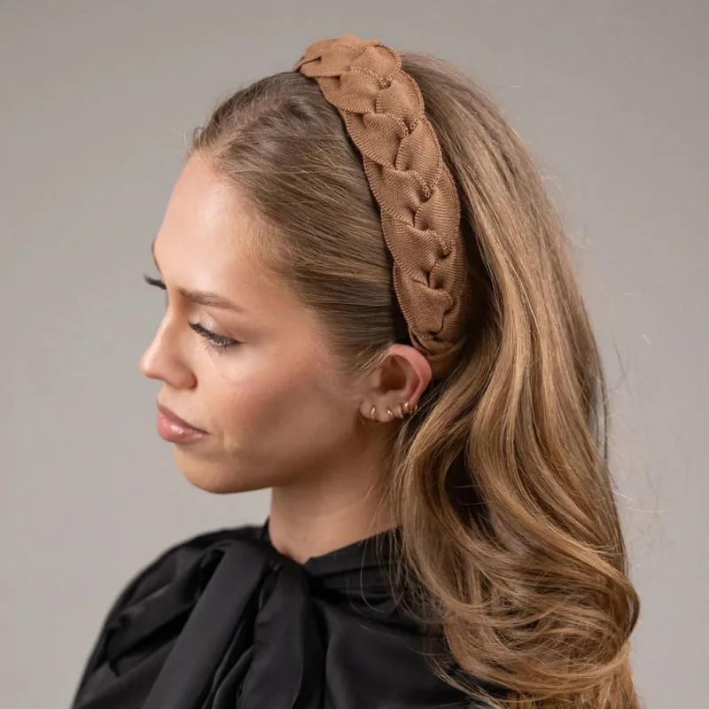Waring Brooke Solid Plait Hairband - Tan