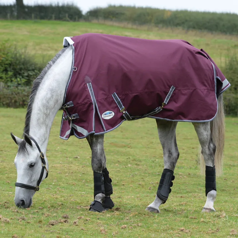 WeatherBeeta ComFiTec Plus Dynamic II 0g Turnout Rug - Maroon/Grey-1
