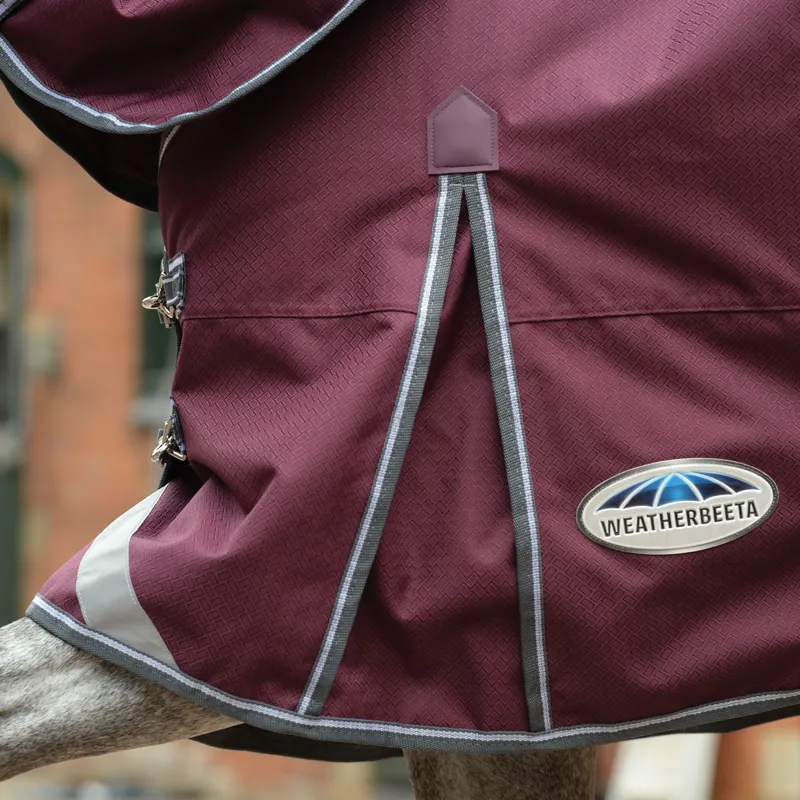 WeatherBeeta ComFiTec Plus Dynamic II 100g Turnout Rug - Maroon/Grey-7