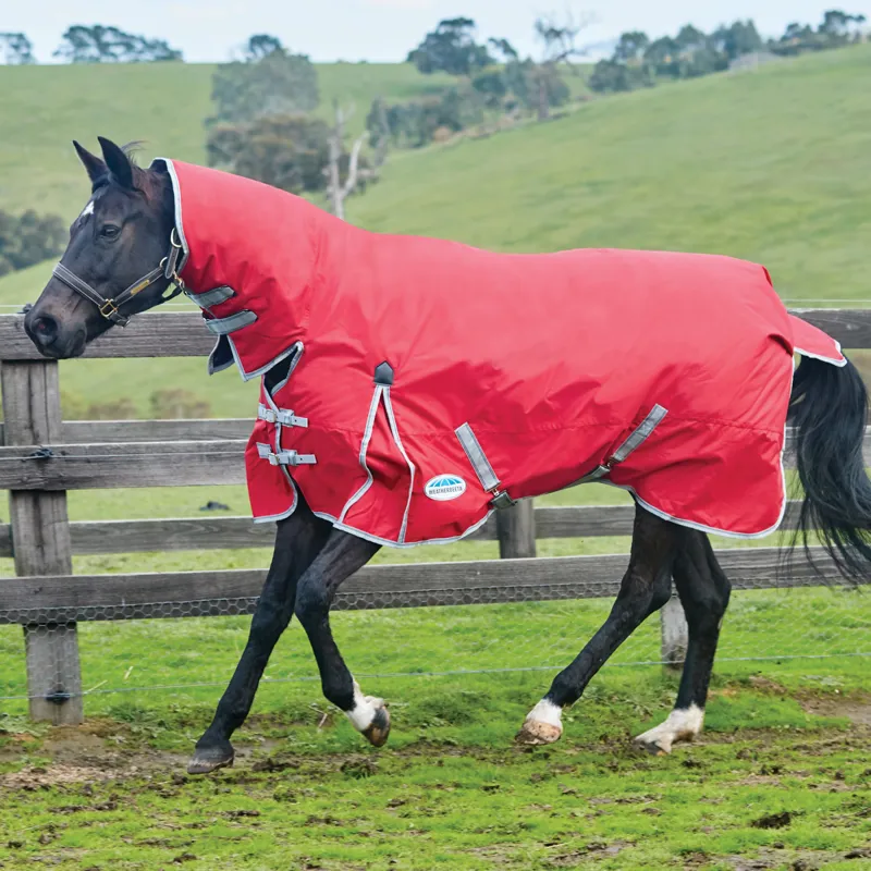 WeatherBeeta ComFiTec Classic 100g Combo Neck Turnout Rug - Red 7ft0