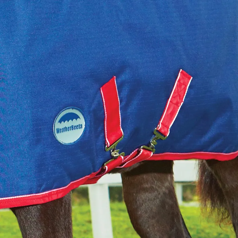 WeatherBeeta Original 1200D 220g Foal Turnout Rug - Navy/Red/White-2
