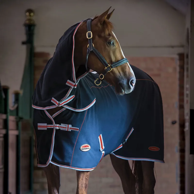 WeatherBeeta Therapy-Tec Combo Neck Fleece Rug - Black/Silver - 7ft3-1