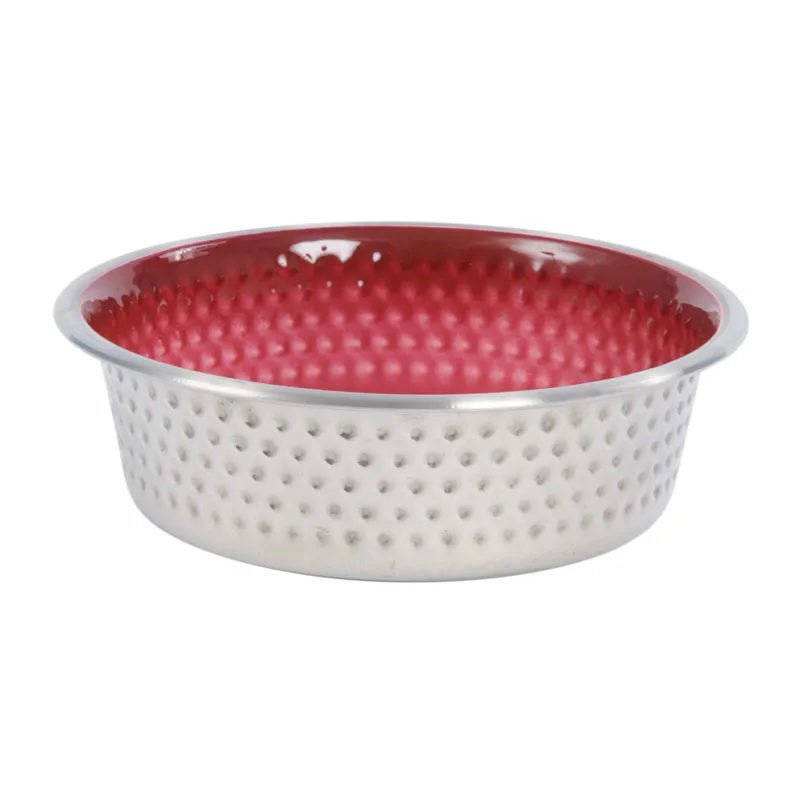 WeatherBeeta Non-Slip Stainless Steel Shade Dog Bowl - Magenta-1