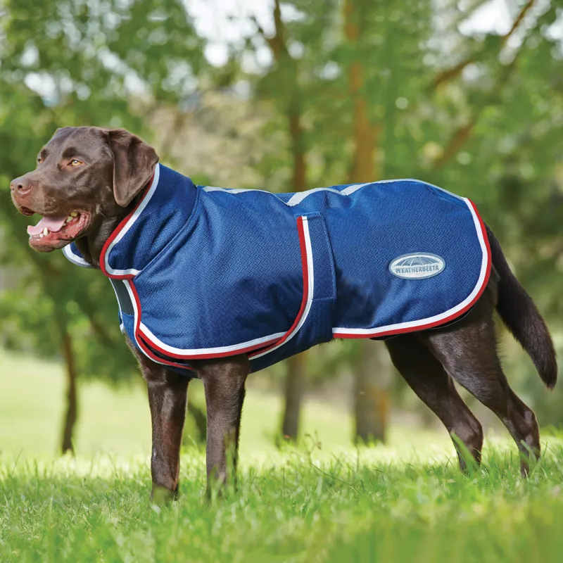 Weatherbeeta Parka Deluxe 1200D Waterproof Dog Coat - Navy/Red/White