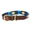 WeatherBeeta Polo Dog Collar - Cowdray Brown/Blue/Blue