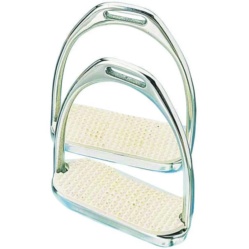Korsteel Knife Edge Stirrup Irons Complete with Treads - White