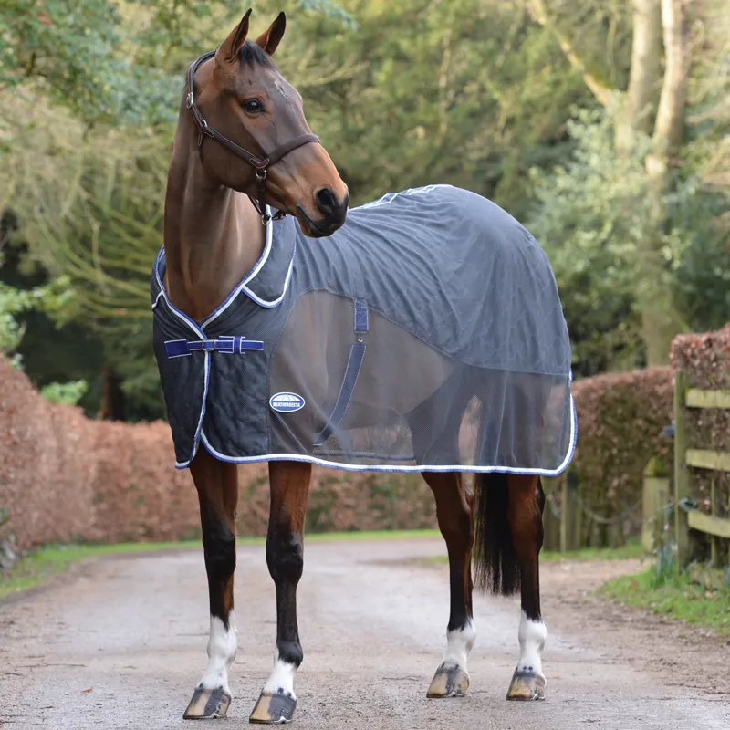 WeatherBeeta Wick-Dri II Combo Neck Cooler Rug - Charcoal/Blue/White-1