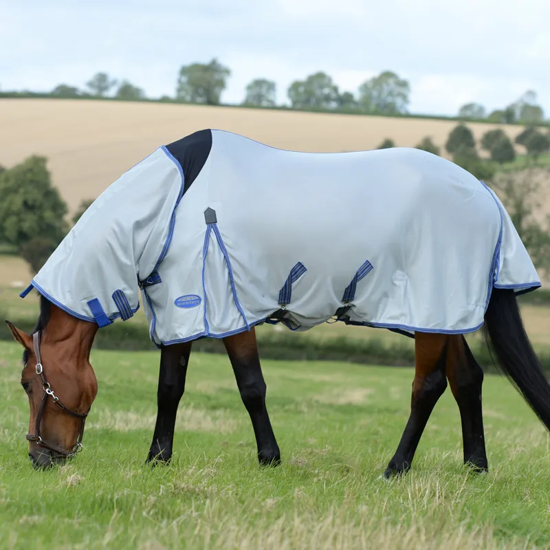 WeatherBeeta ComFiTec Airflow II Combo Neck Fly Rug - Grey/Blue/Grey