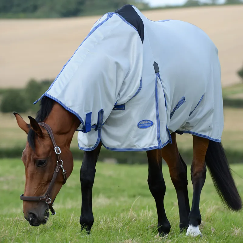 WeatherBeeta ComFiTec Airflow II Combo Neck Fly Rug - Grey/Blue/Grey-1