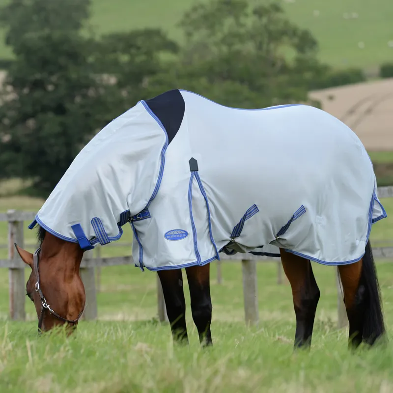 WeatherBeeta ComFiTec Airflow II Combo Neck Fly Rug - Grey/Blue/Grey-2