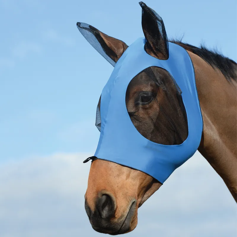 WeatherBeeta Stretch Bug Eye Saver with Ears Fly Mask - Royal/Black
