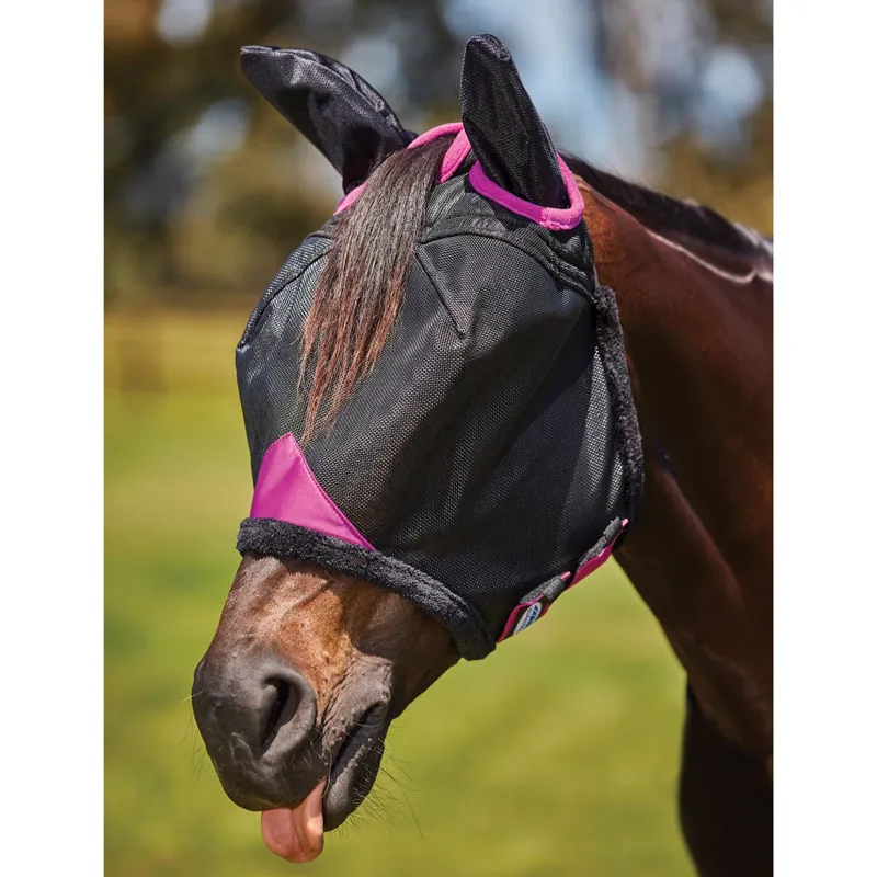 WeatherBeeta ComFiTec Deluxe Durable Fly Mask with Ears - Black-1