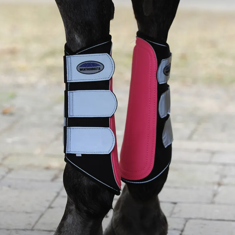 WeatherBeeta Reflective Brushing Boots - Pink/Silver