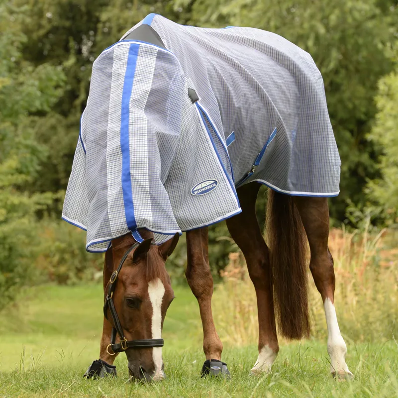 WeatherBeeta ComFiTec Ripshield Plus Fly Rug With Belly Wrap - White-2