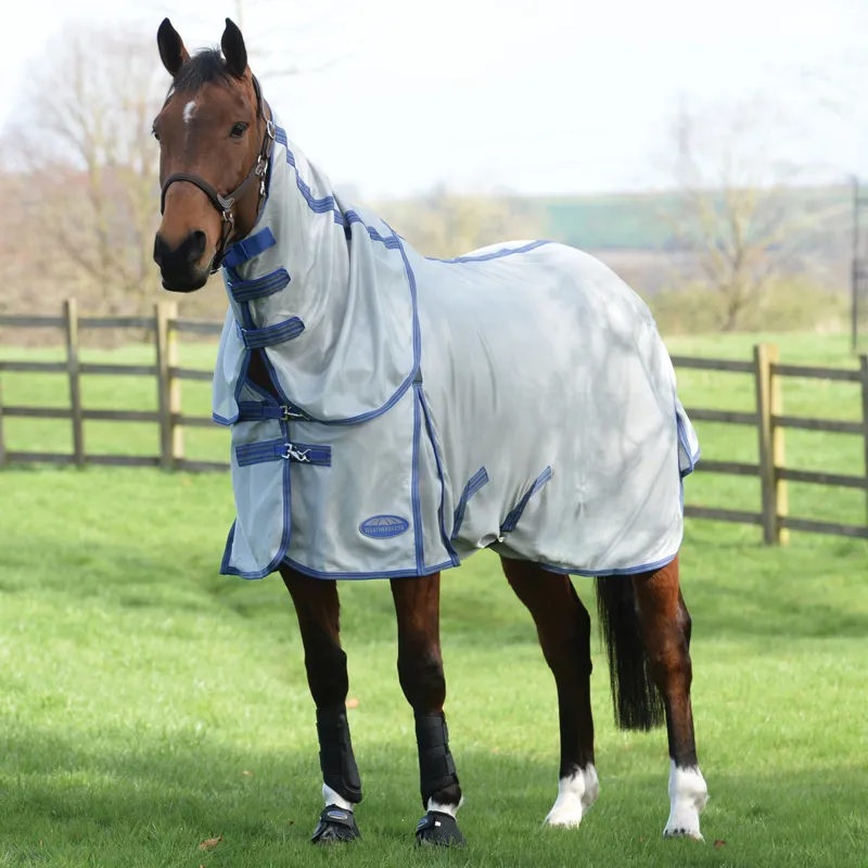 WeatherBeeta ComFiTec Airflow II DetachANeck Neck Fly Rug - Grey/Blue