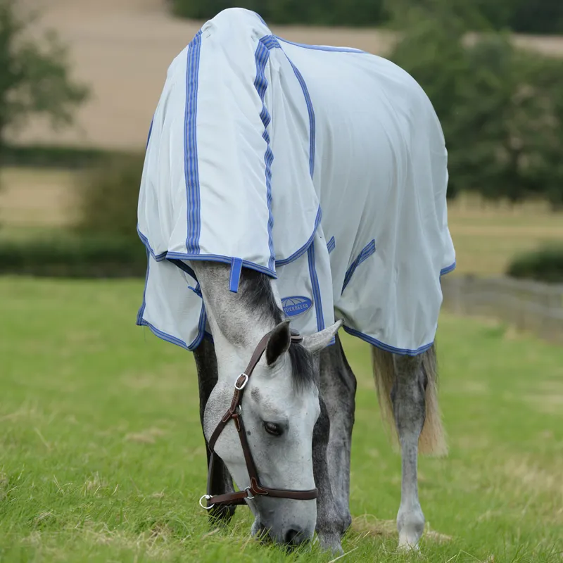 WeatherBeeta ComFiTec Airflow II DetachANeck Neck Fly Rug - Grey/Blue-2