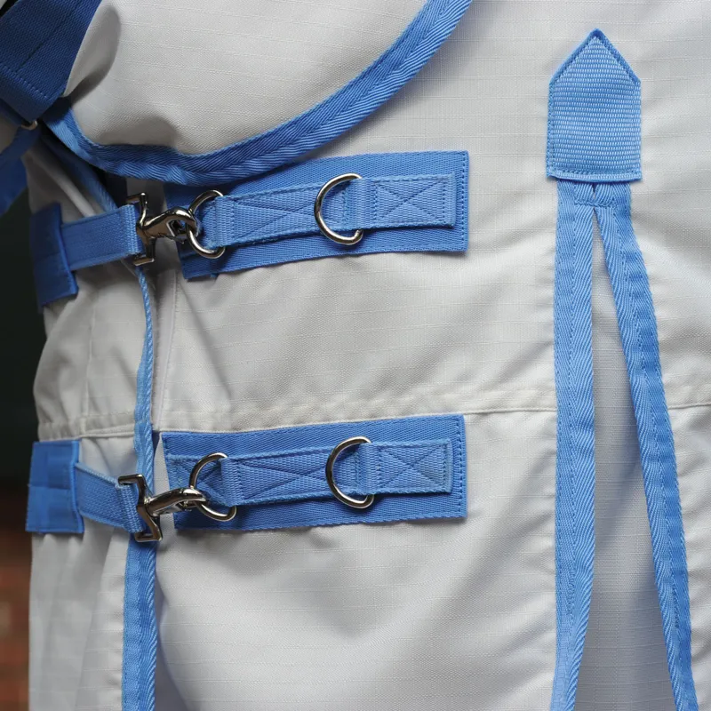 WeatherBeeta Sweet Itch Shield Combo Neck Fly Rug - White/Blue-4