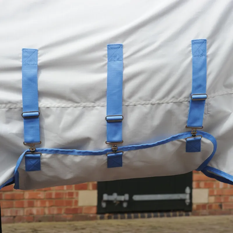 WeatherBeeta Sweet Itch Shield Combo Neck Fly Rug - White/Blue-6