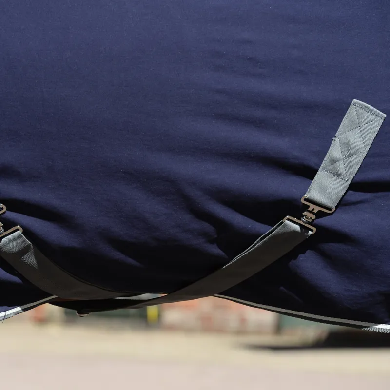 WeatherBeeta Cotton Show Sheet II with Surcingles - Dark Blue/Grey-2