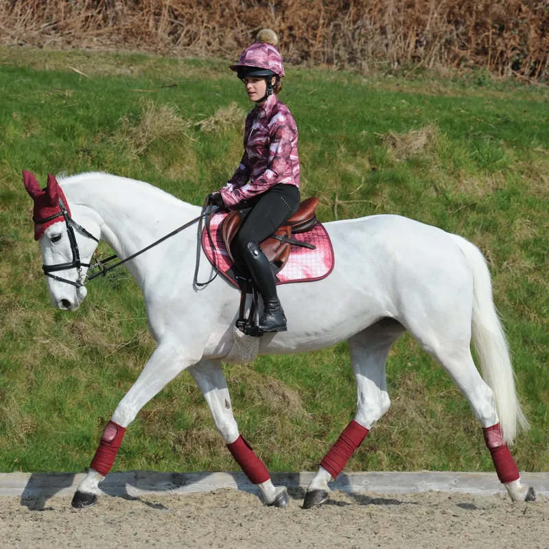 WeatherBeeta Prime Marble Ear Bonnet Blue Swirl Marble Print Full WeatherBeeta Prime Marble Shimmer All Purpose Saddle Pad | The