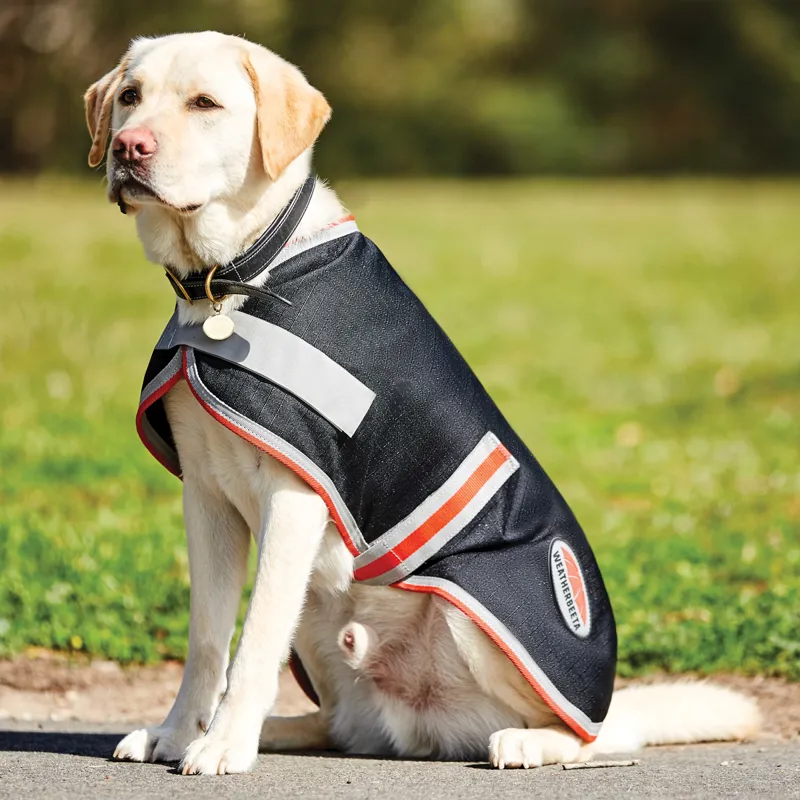 WeatherBeeta Therapy-Tec 1200D Waterproof Dog Coat - Black/Silver/Red-1