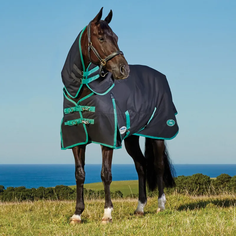 WeatherBeeta Green-Tec 900D 220g DetachANeck Turnout Rug - Black - 7ft0
