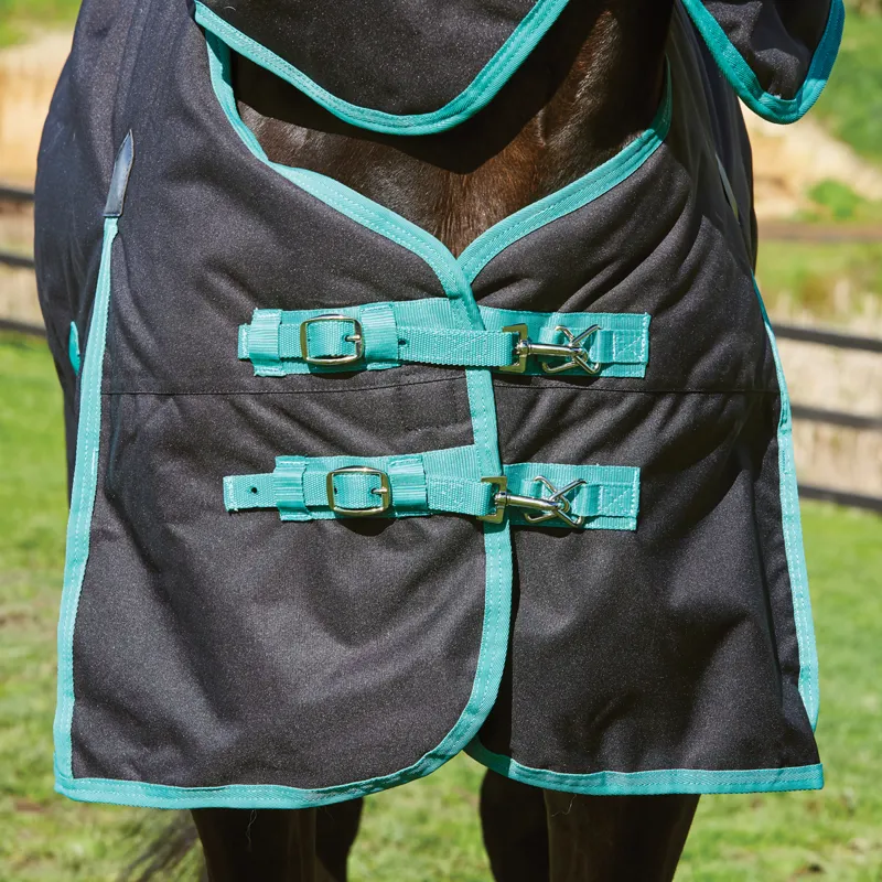 WeatherBeeta Green-Tec 900D 220g DetachANeck Turnout Rug - Black - 7ft0-4
