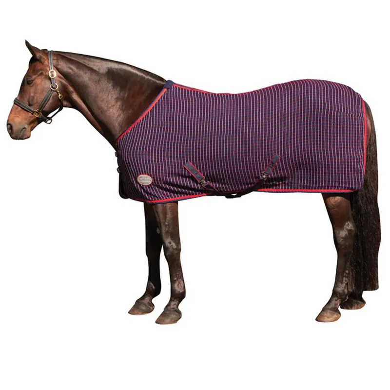 Weatherbeeta Standard Neck Waffle Cooler Rug - Navy/Red/White-1