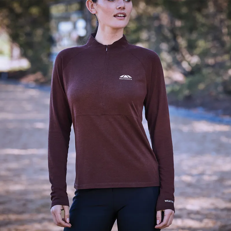 WeatherBeeta Bamboo Long Sleeve Womens Base Layer - Mulberry-3