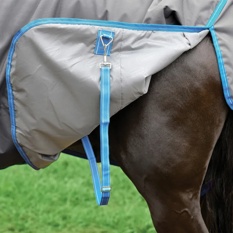WeatherBeeta ComFiTec Classic 50g Combo Neck Turnout Rug - Grey/Blue-3