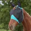 WeatherBeeta ComFiTec Deluxe Fine Mesh Fly Mask with Ears - Black/Turquoise