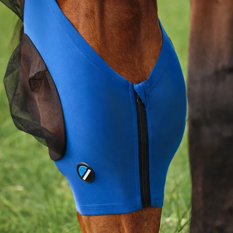 WeatherBeeta ComFiTec Deluxe Stretch Fly Mask with Ears - Cobalt/Black-1