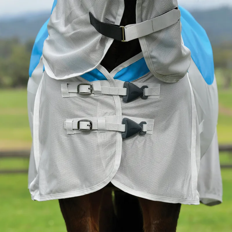 WeatherBeeta ComFiTec Dual Shield Waterproof Fly Rug - Blue/Grey-3
