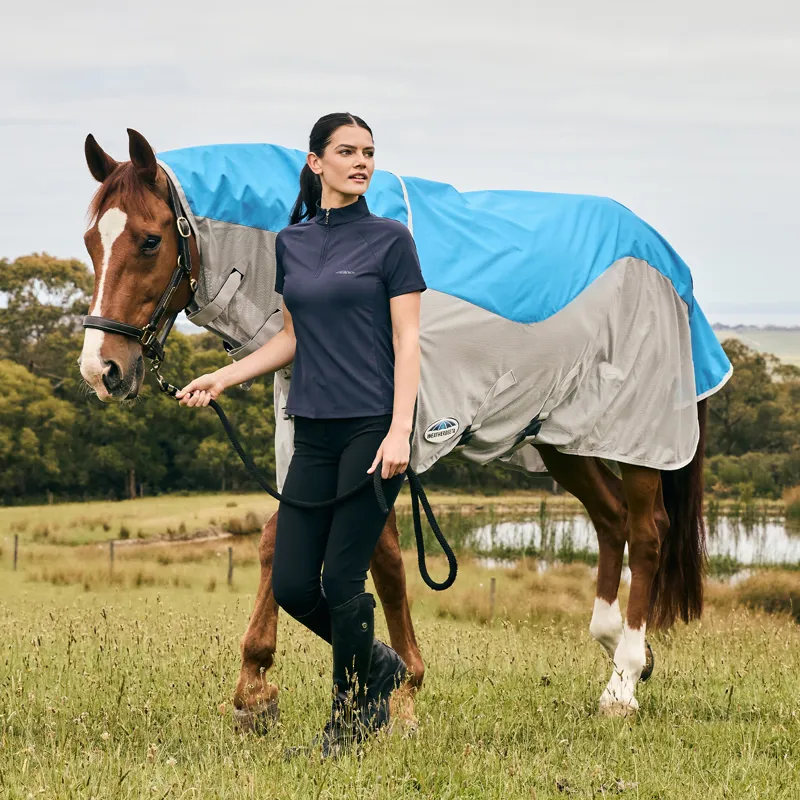 WeatherBeeta ComFiTec Dual Shield Waterproof Fly Rug - Blue/Grey-2